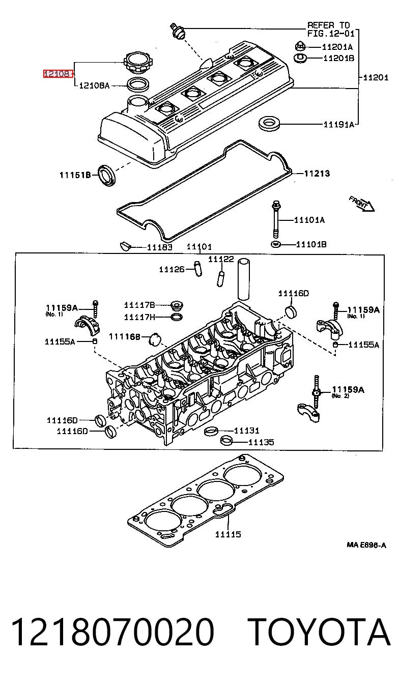 1218070020 Toyota Tapa, tubuladura de relleno de aceite