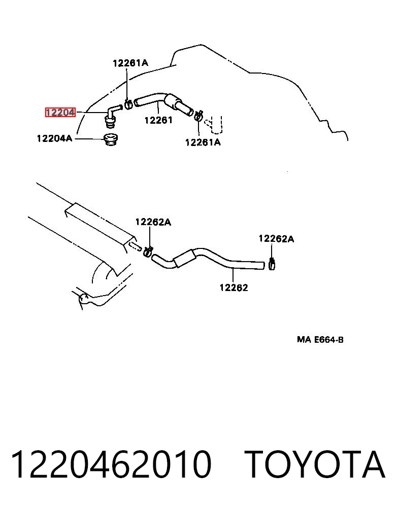 Válvula de ventilación del cárter para Toyota Land Cruiser 90 J9