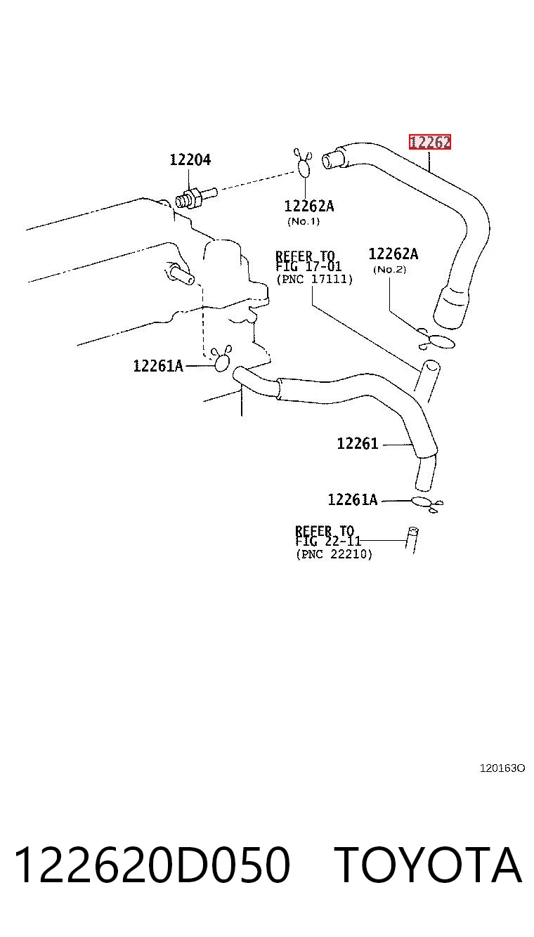 122620D050 Toyota Decantador de aceite