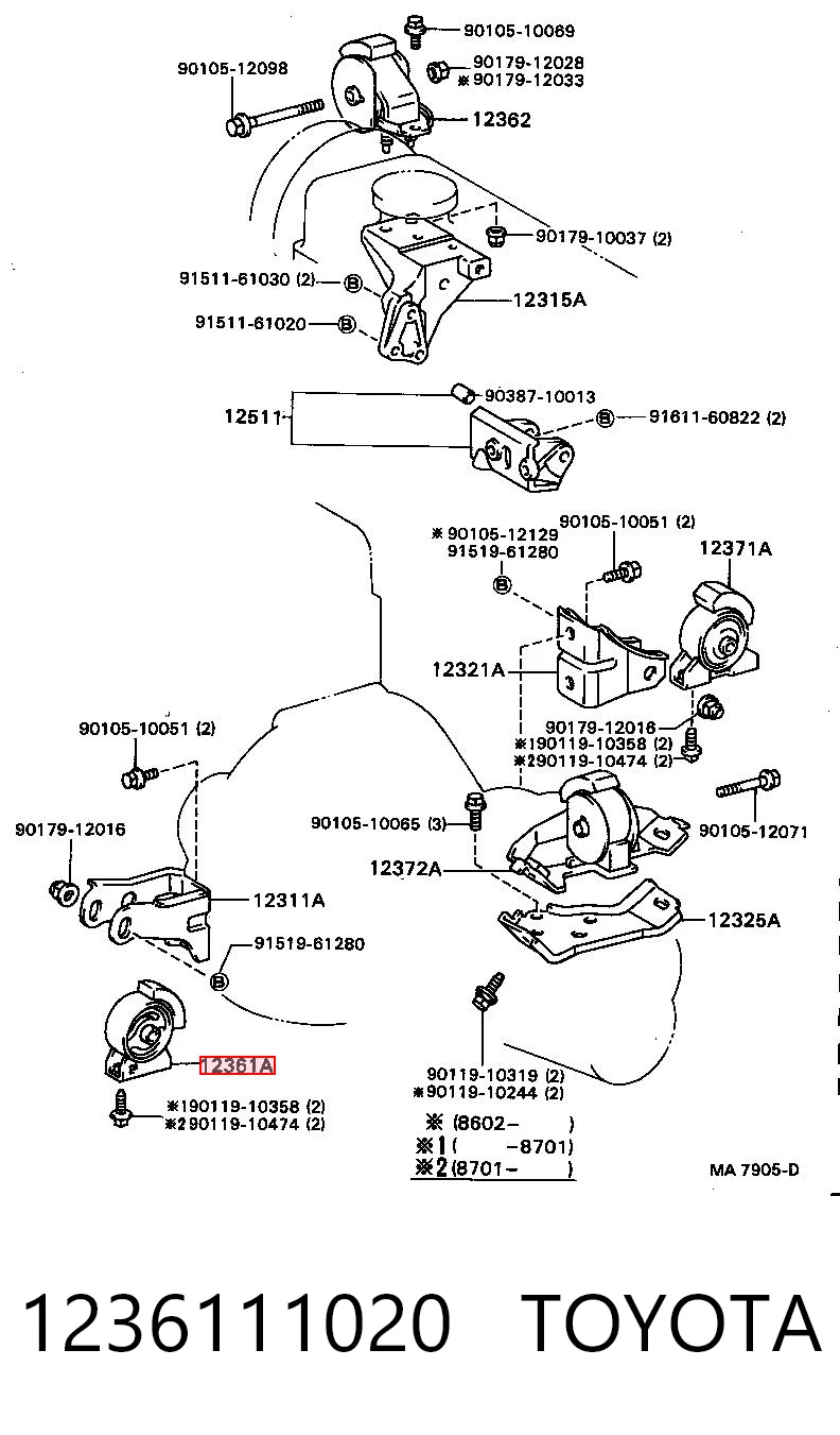 Comprar Soporte delantero del motor Toyota Corolla E8 a bajo precio
