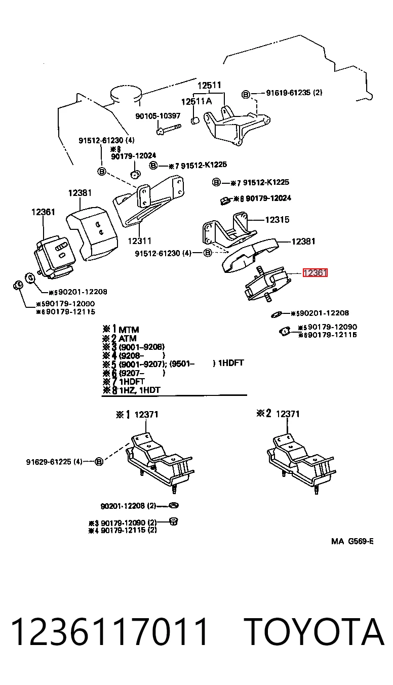 Precio del repuesto Taco de motor delantero Land Cruiser  SUV