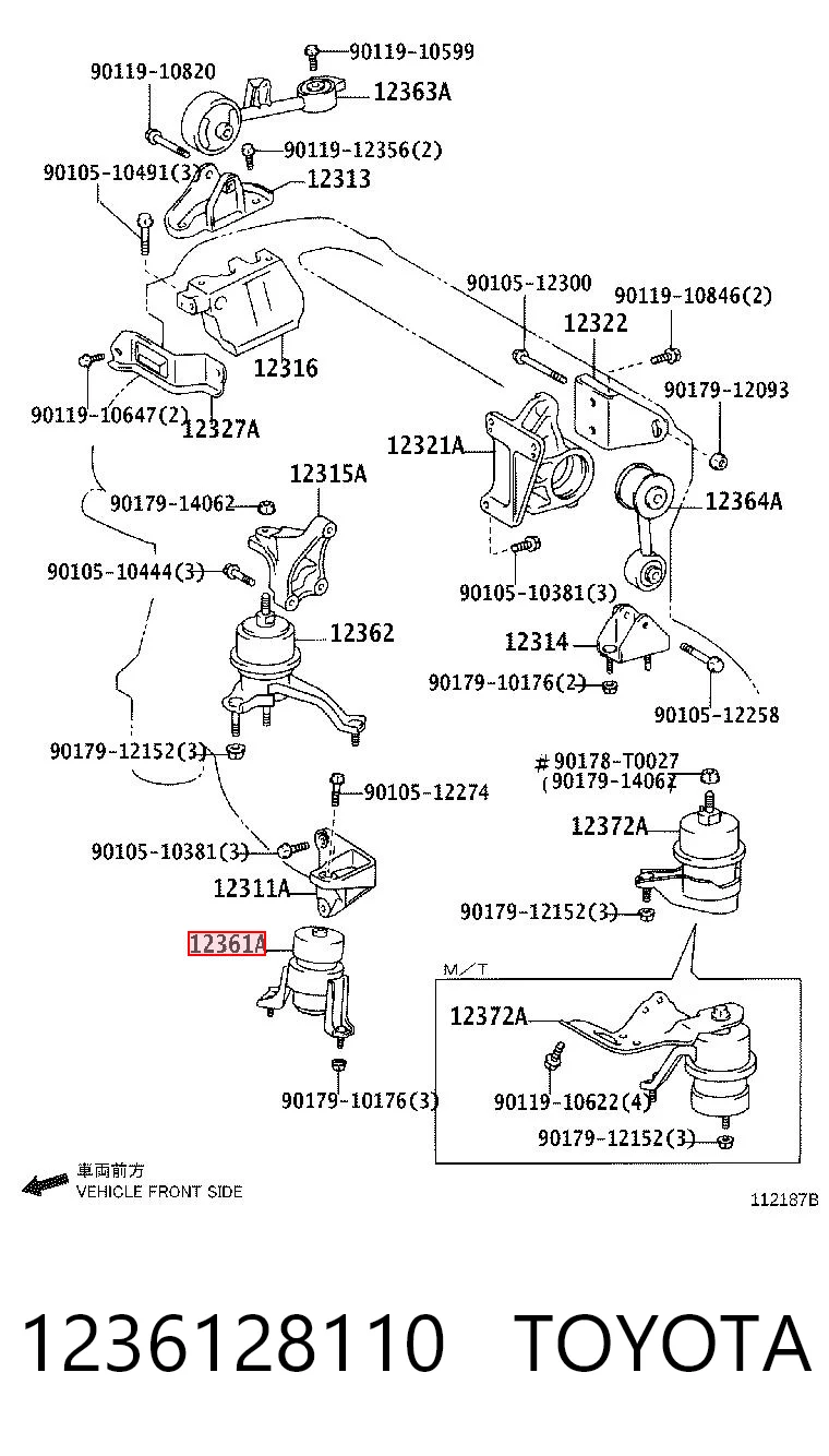 1236128110 Toyota Soportes de motor delantero