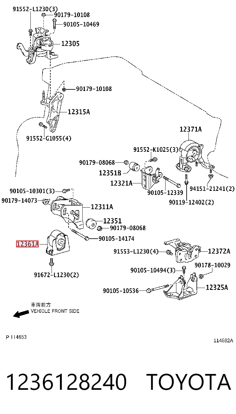 1236128240 Toyota Soportes de motor delantero