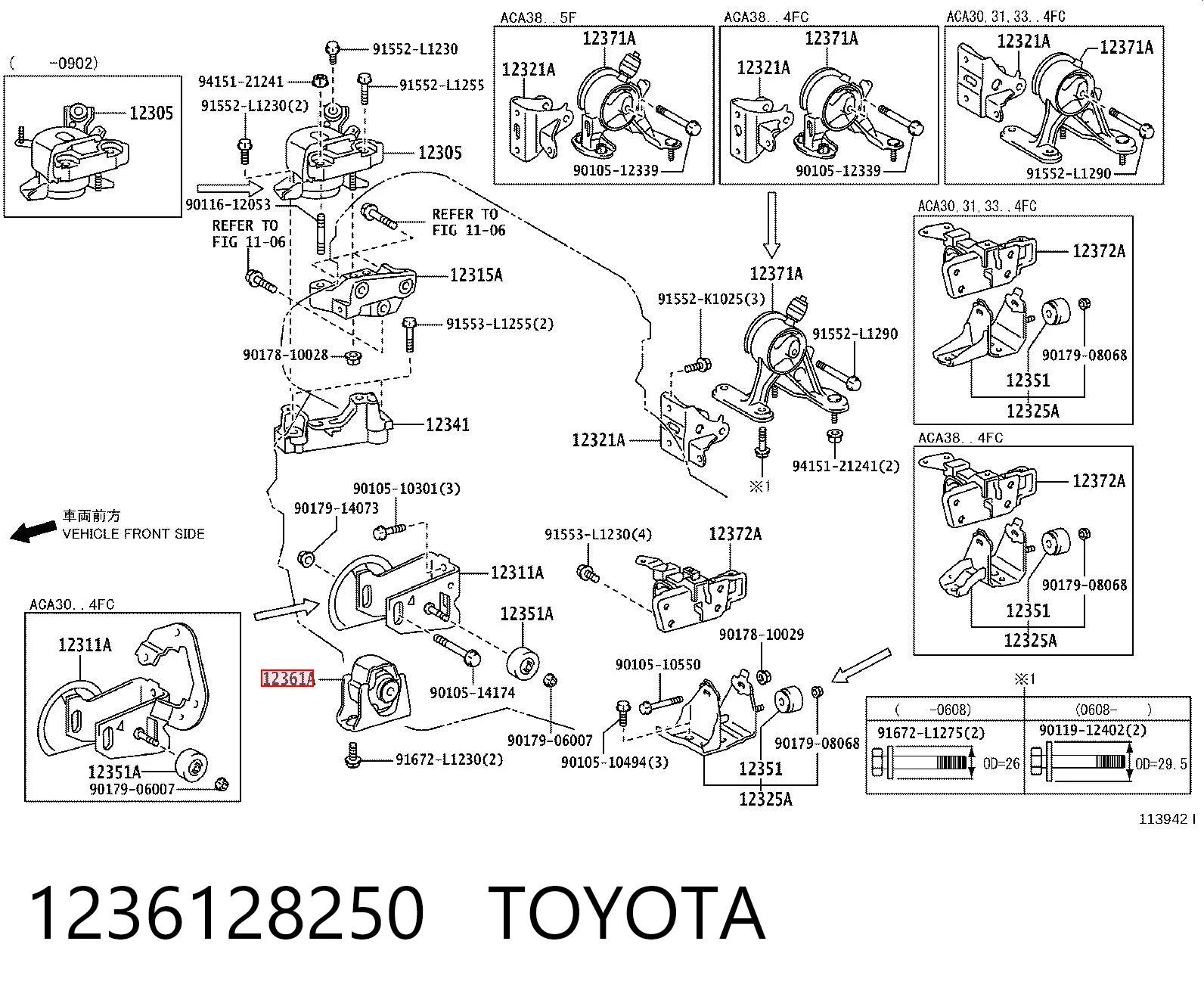 1236128250 Toyota Soportes de motor delantero