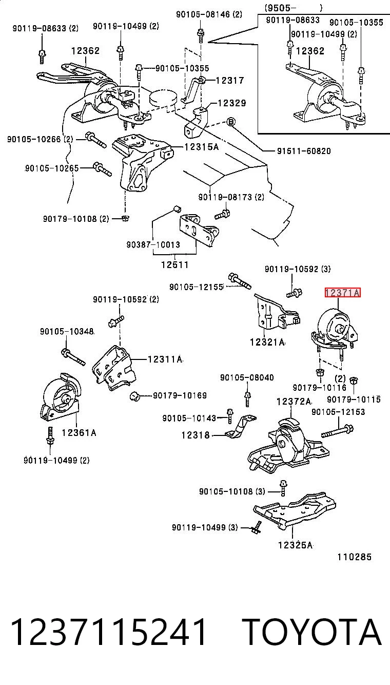 1237115241 Toyota Taco de motor