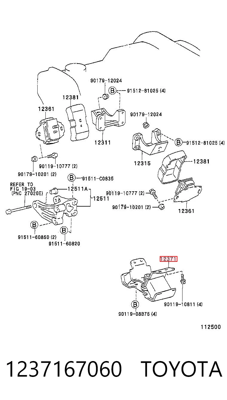 Soporte de caja de velocidades Toyota Land Cruiser  (1996-2002)