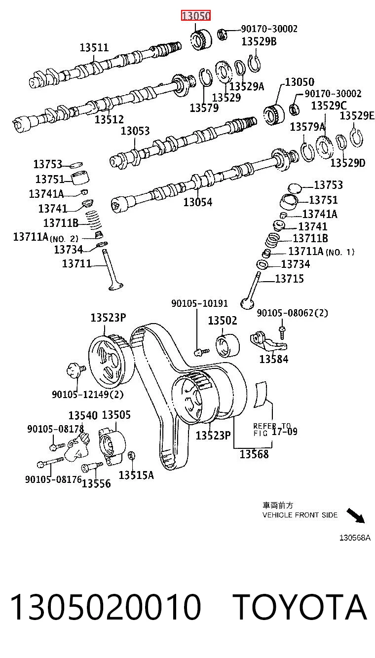 Engranaje árbol de levas para Lexus RX 300/330/350/400H U3