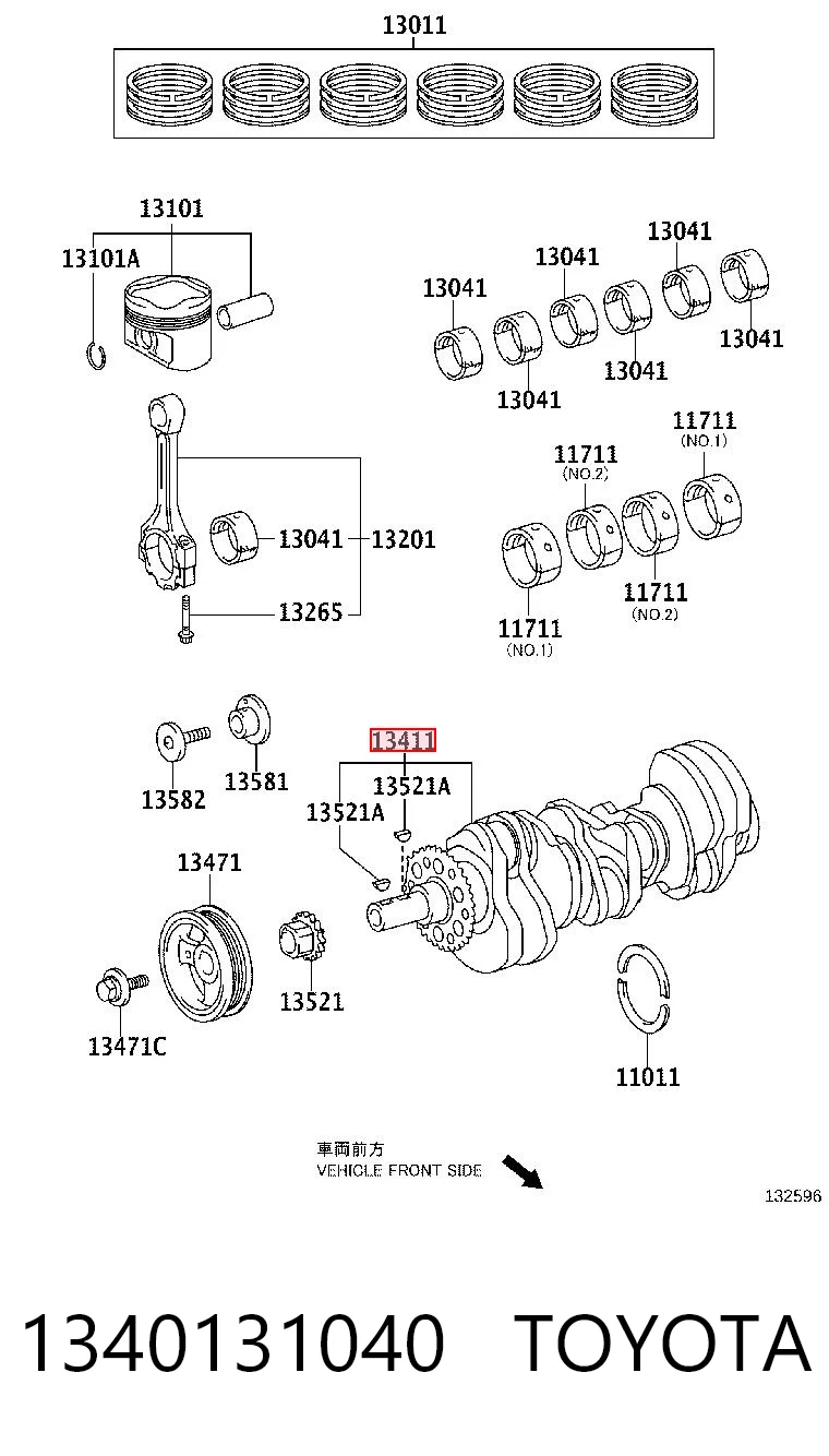 1340131040 Toyota Cigüeñal