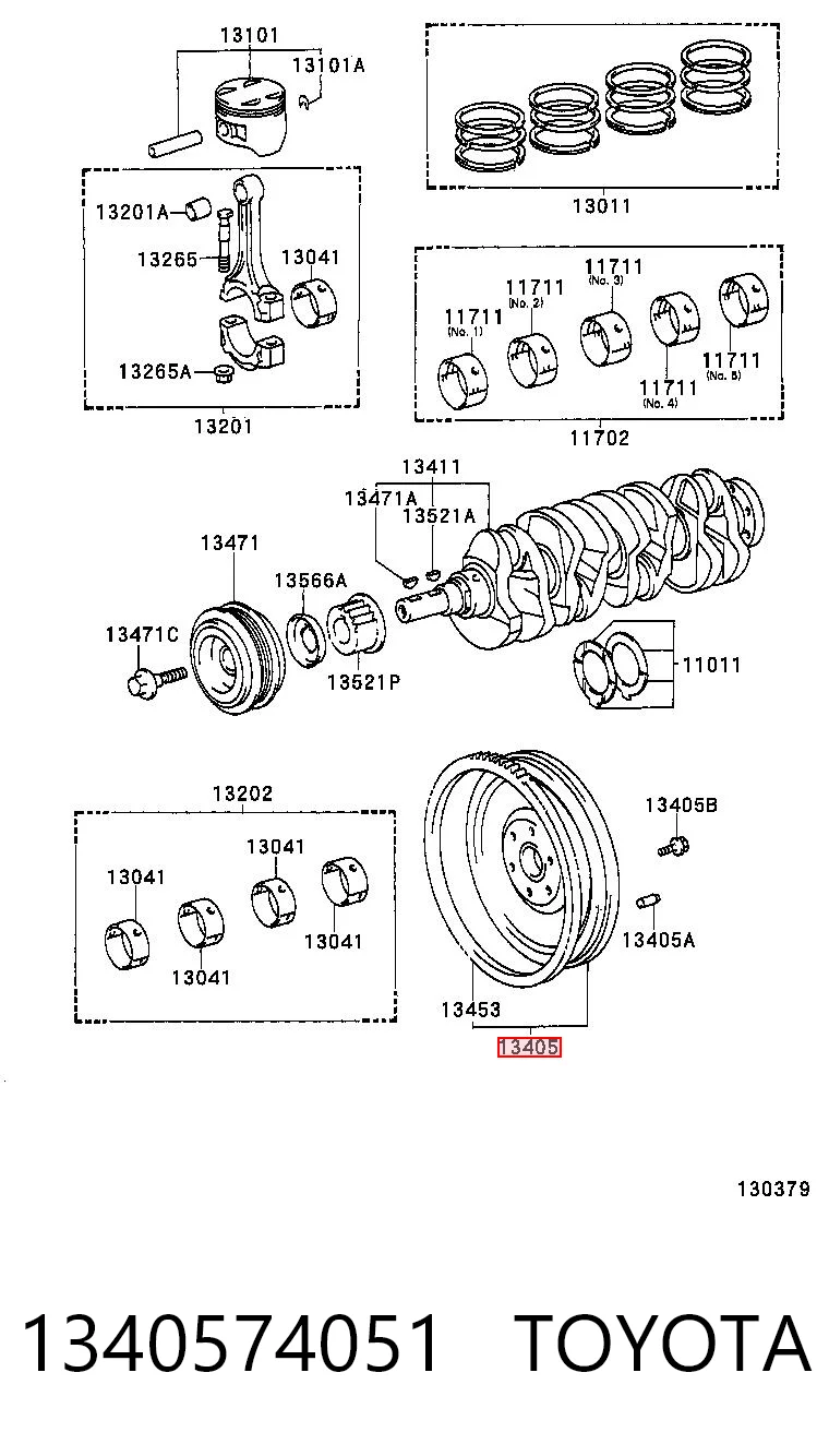 1340574051 Toyota Volante de motor
