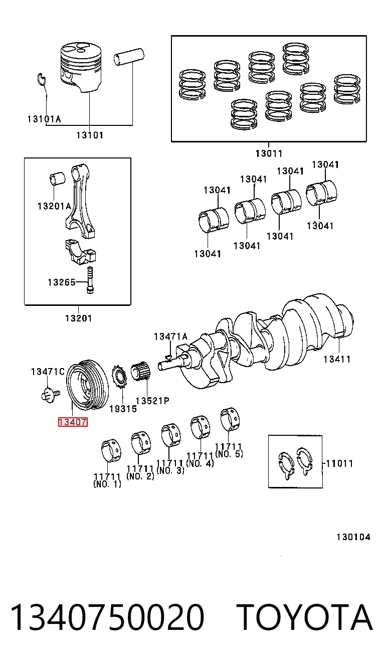 Comprar Polea del cigüeñal Lexus LS UCF30 a bajo precio