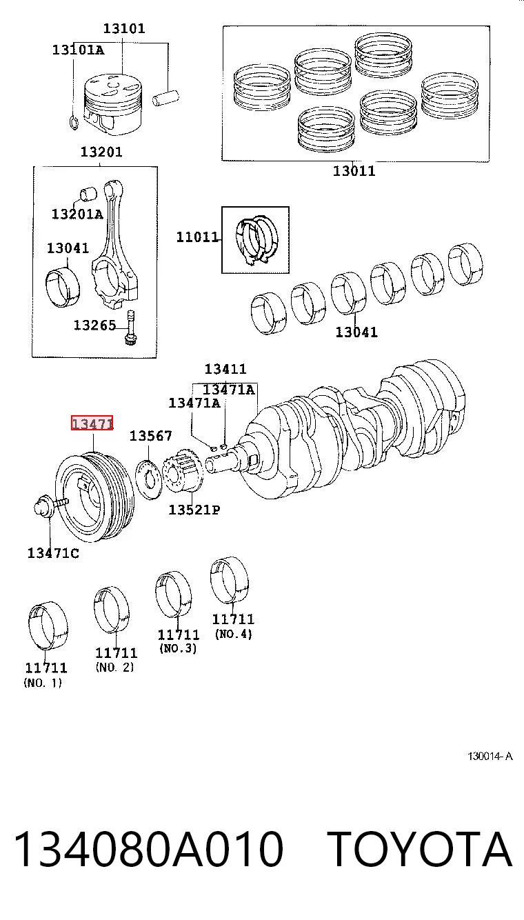 134080A010 Toyota Dámper