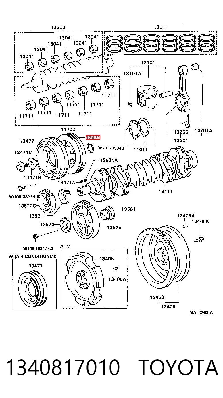 Polea dámper Toyota Land Cruiser 80