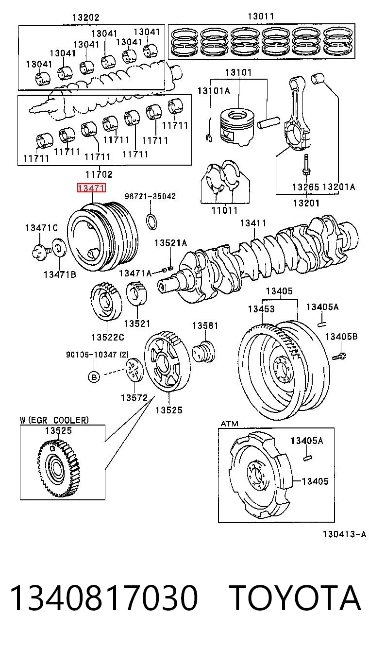 Comprar Polea de cigüeñal Toyota Land Cruiser 100 J10
