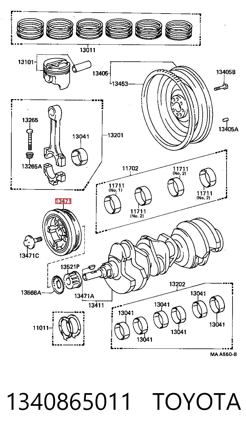 Polea de cigüeñal para Toyota 4 Runner N130