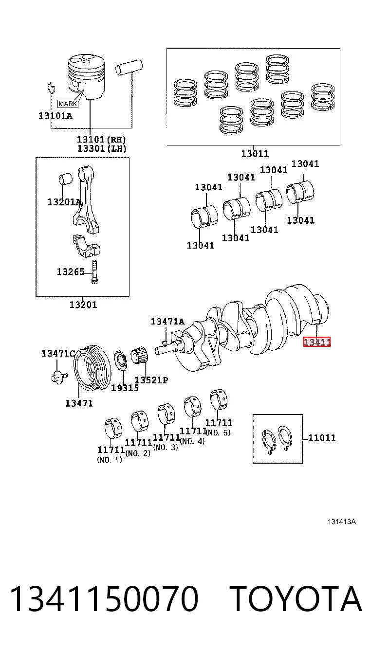 Cigüeñal para Toyota Land Cruiser J200
