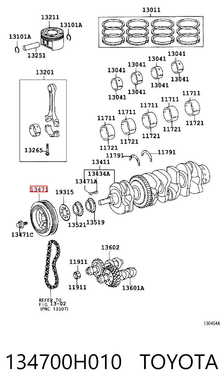 134700H010 Toyota Dámper
