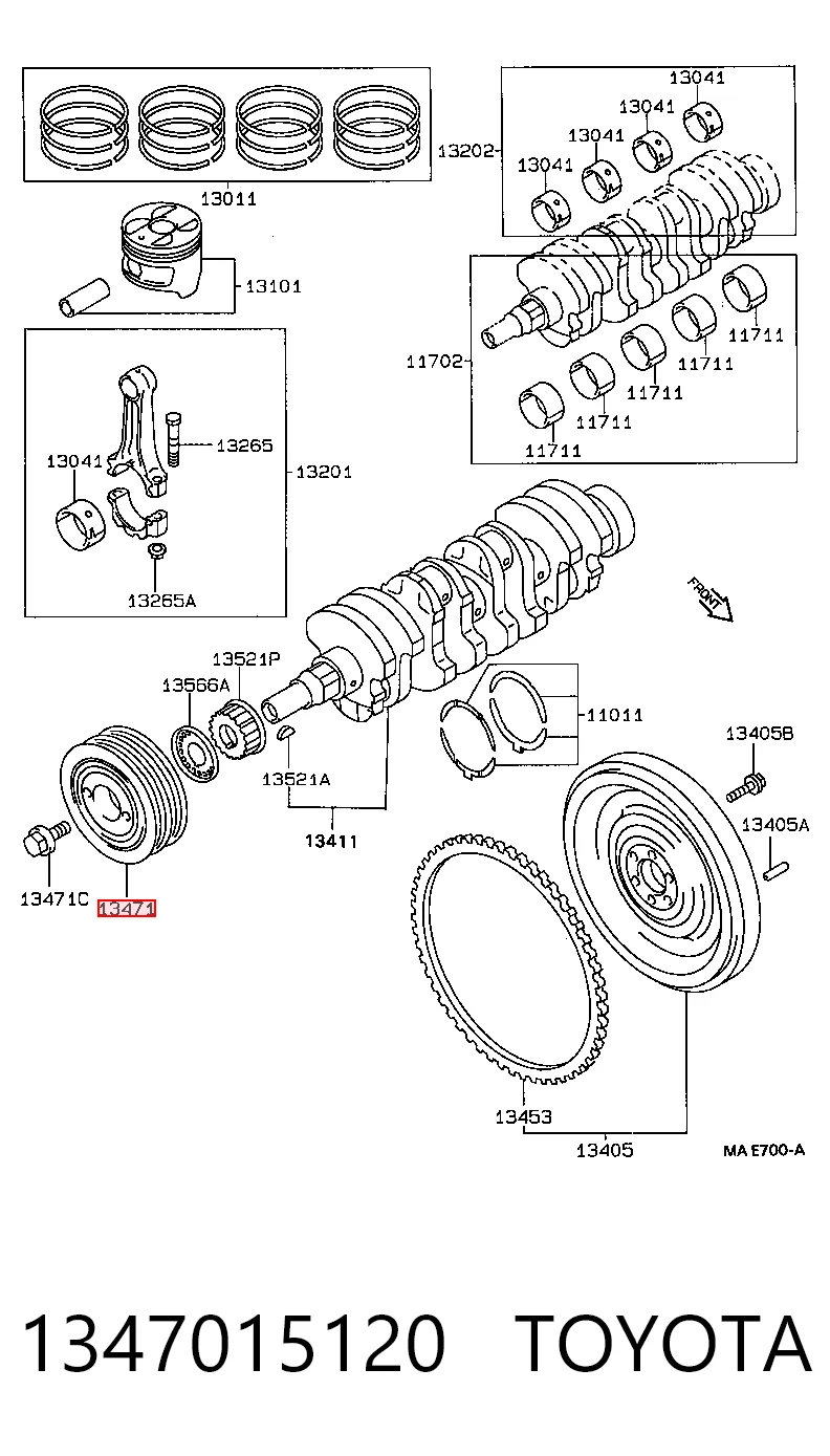 Polea del cigüeñal Toyota Corolla sedán (E11) (1997 - 2001) precio, desde 59,68 EUR