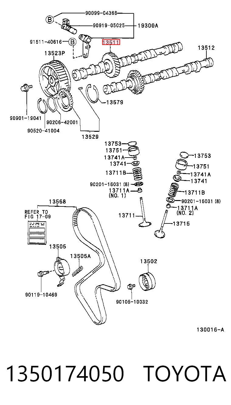 Árbol de levas de entrada para Toyota RAV4 XA
