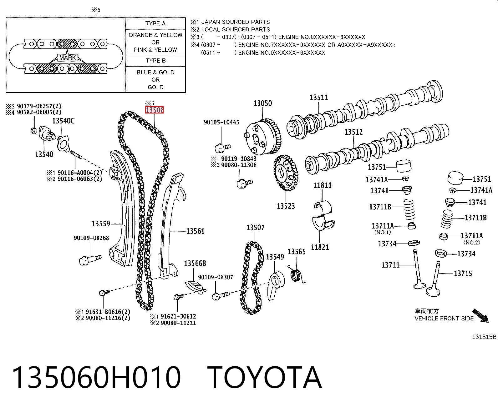 Cadena de distribución Toyota RAV4 III SUV (A3) (2005 - 2012) precio, desde 69,76 EUR