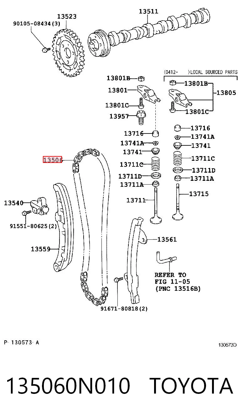 Cadena de distribución motor Toyota Corolla (E15)
