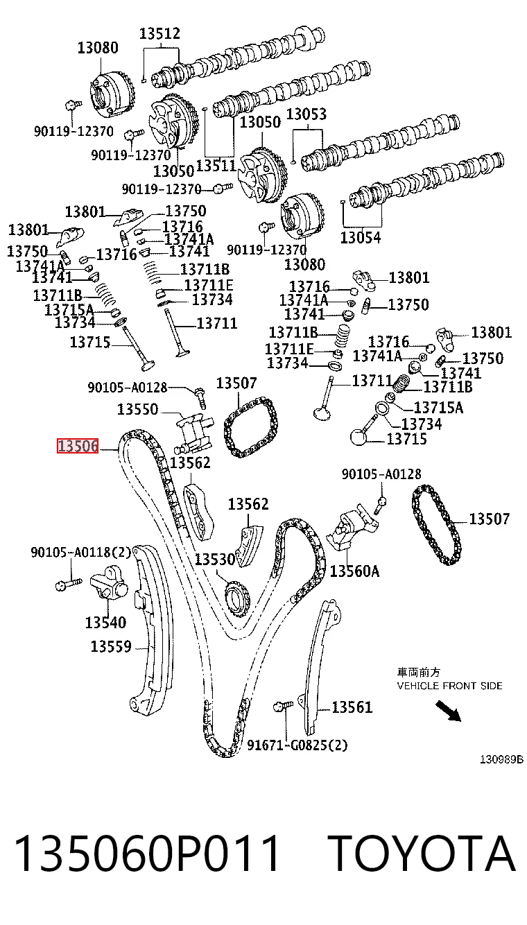 135060P011 Toyota Cadena de motor
