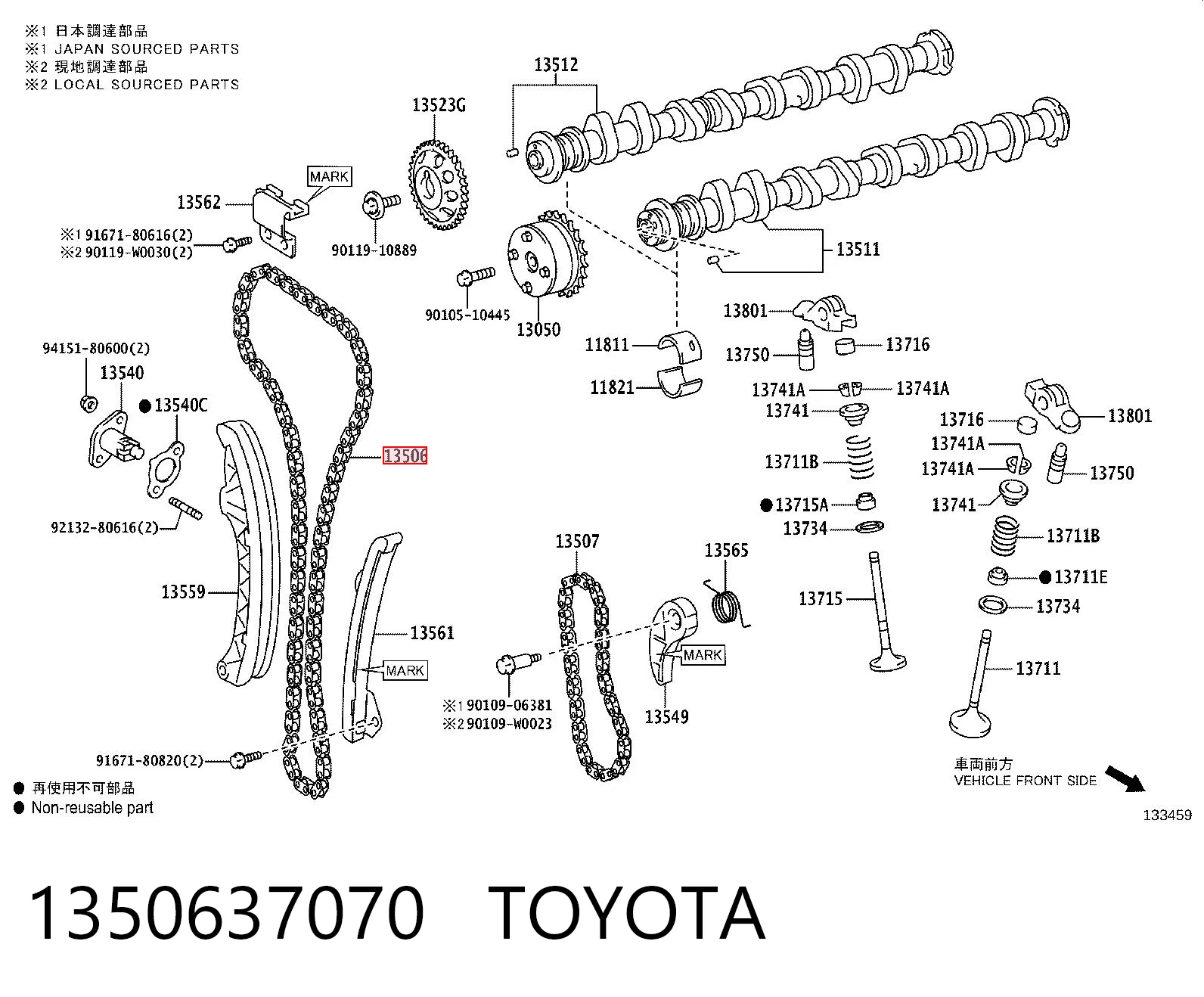 1350637070 Toyota Cadena de motor