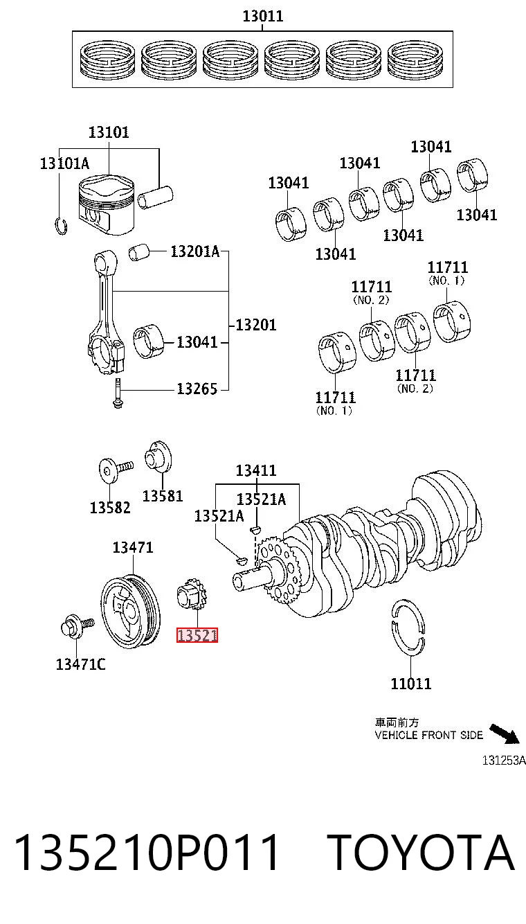 Piñón del cigüeñal  para Lexus IS  E2