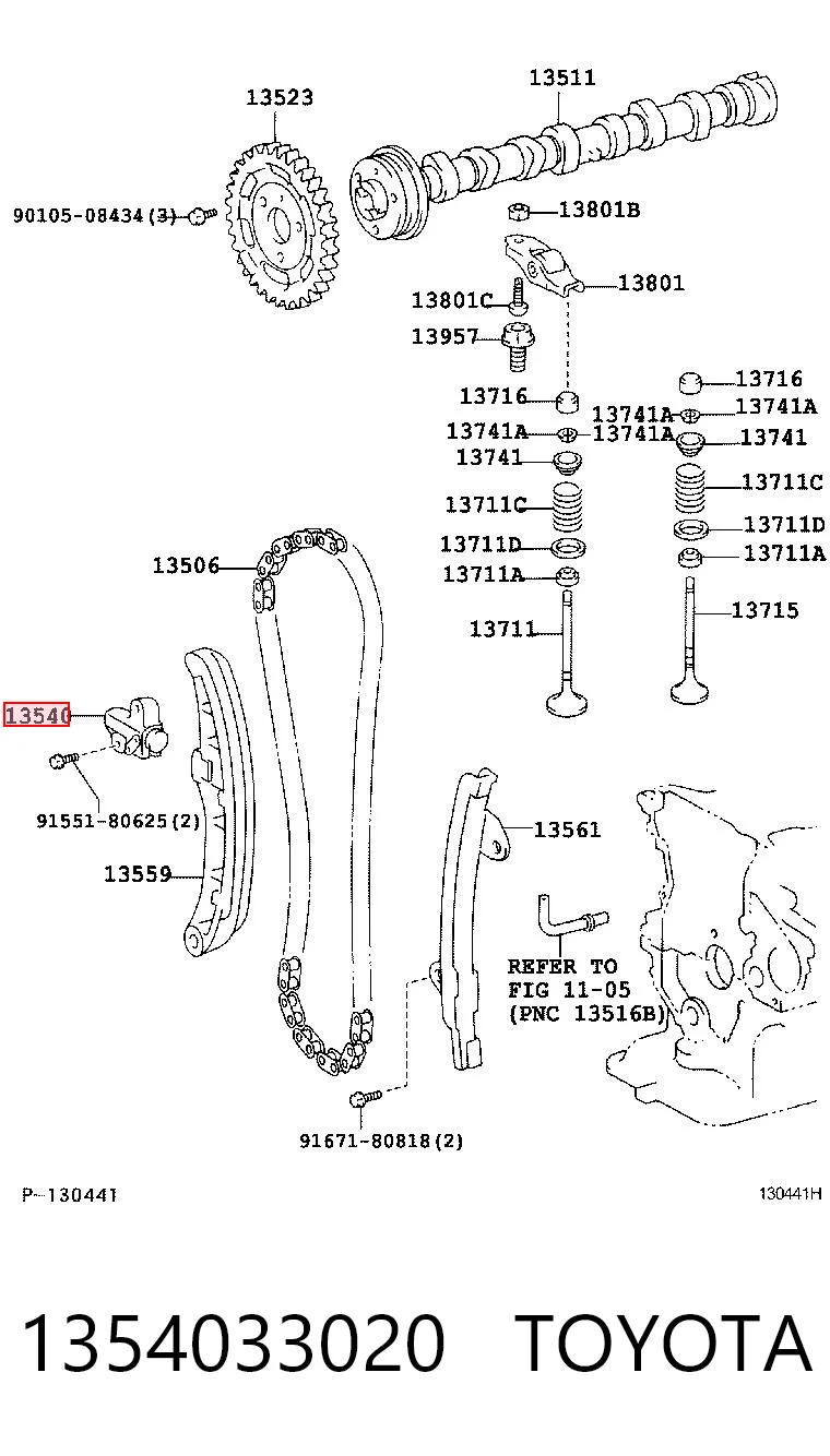 1354033020 Toyota Tensor, correa dentada