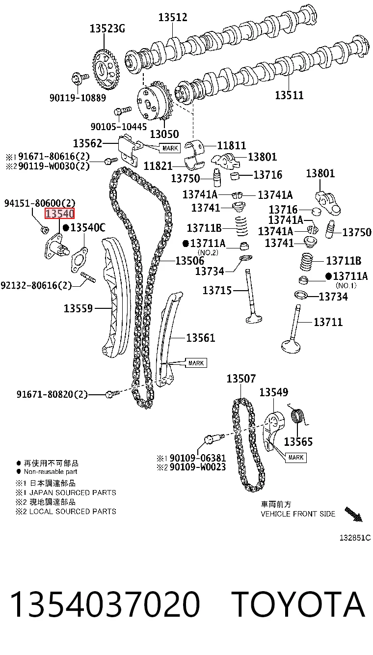 Tensor de cadena de distribución para Toyota RAV4 III A3