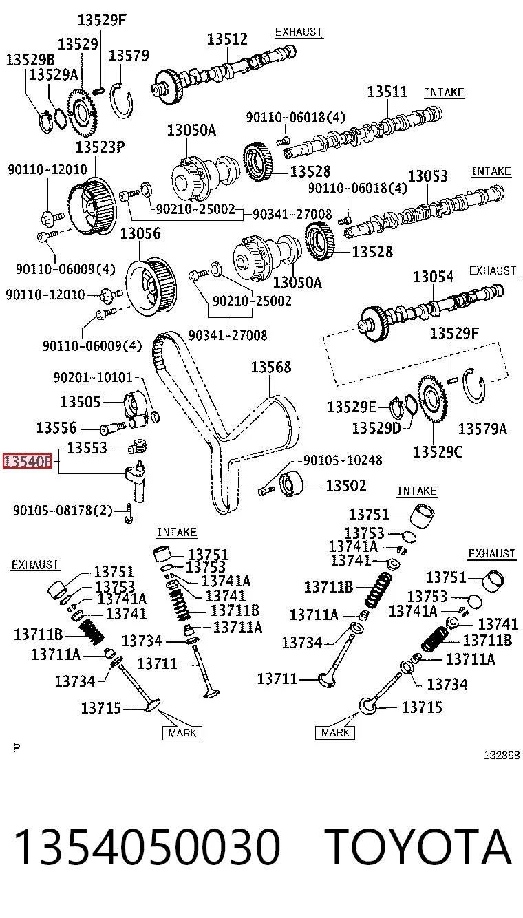 1354050030 Toyota Tensor, correa dentada