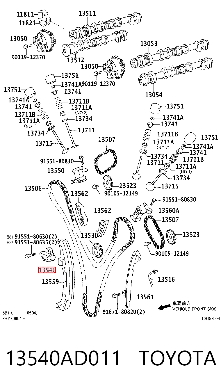 Tensor de cadena de distribución para Toyota Land Cruiser J12