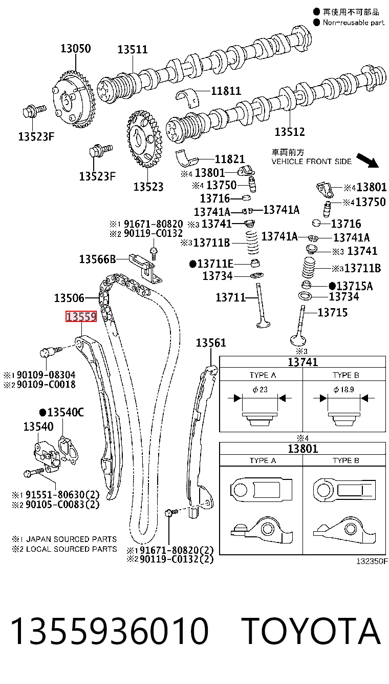 Guía del tensor de la cadena de distribución Toyota 1355936010 precio, desde 23,93 EUR