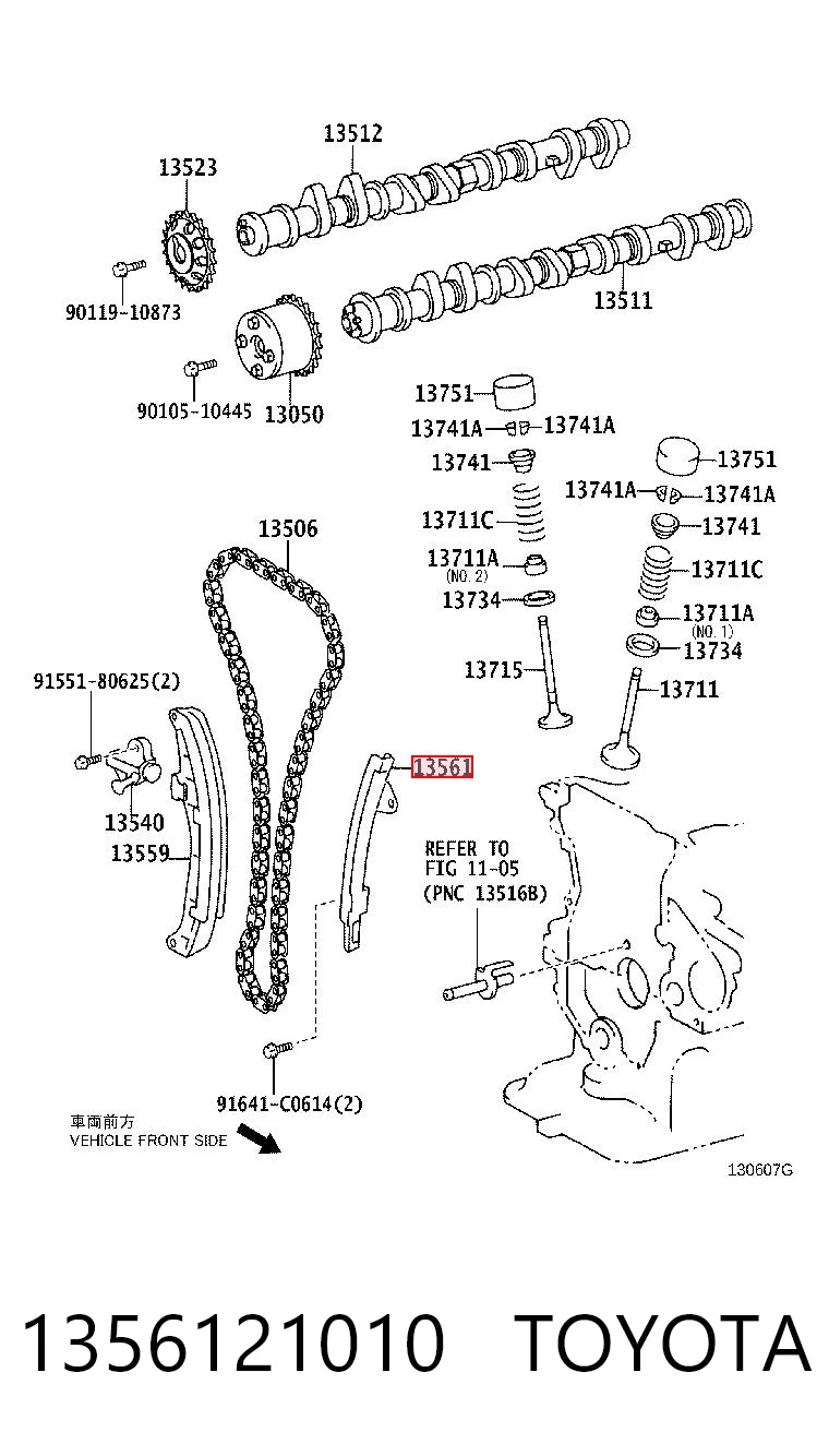 Guía de cadena de distribución para Toyota Yaris  P10