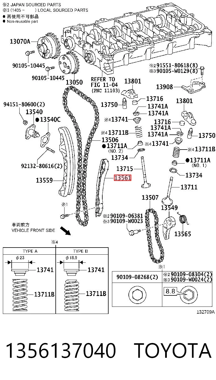 Guía de cadena de distribución para Toyota Prius ZVW30