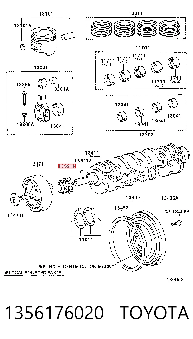 Guía de cadena de distribución Toyota Hiace IV