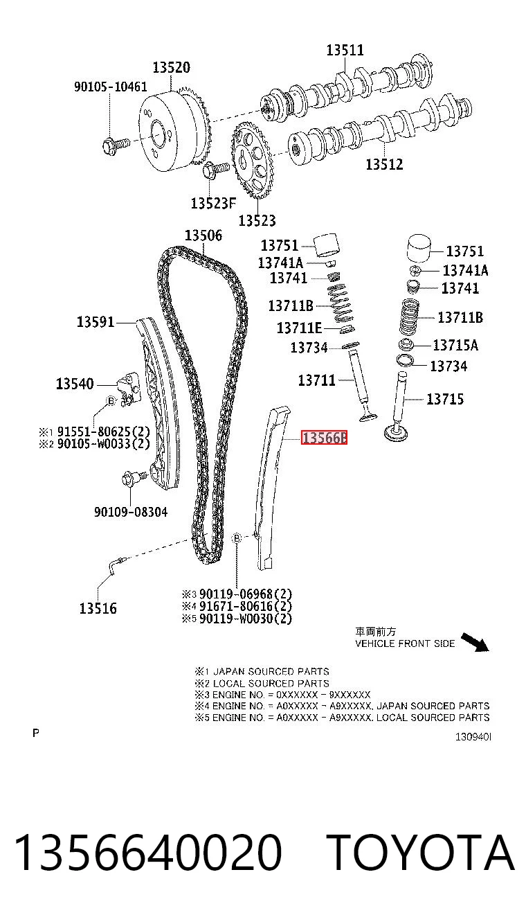 Cadena de motor Toyota Yaris (2005-2011)