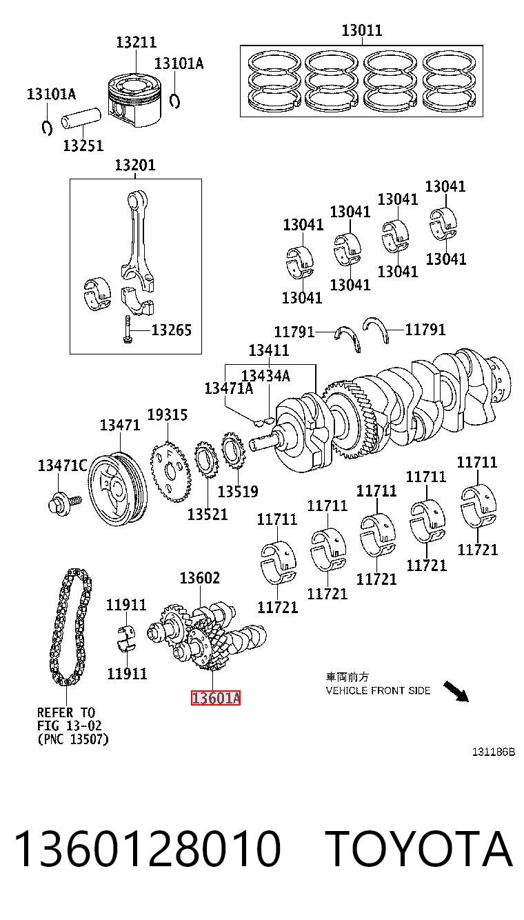 1360128010 Toyota Eje de equilibrado