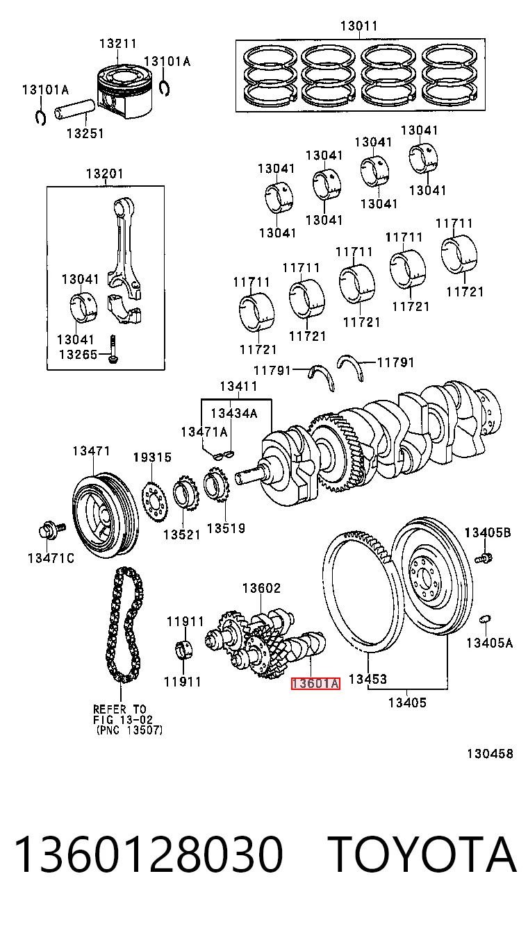 1360128030 Toyota Eje de equilibrado