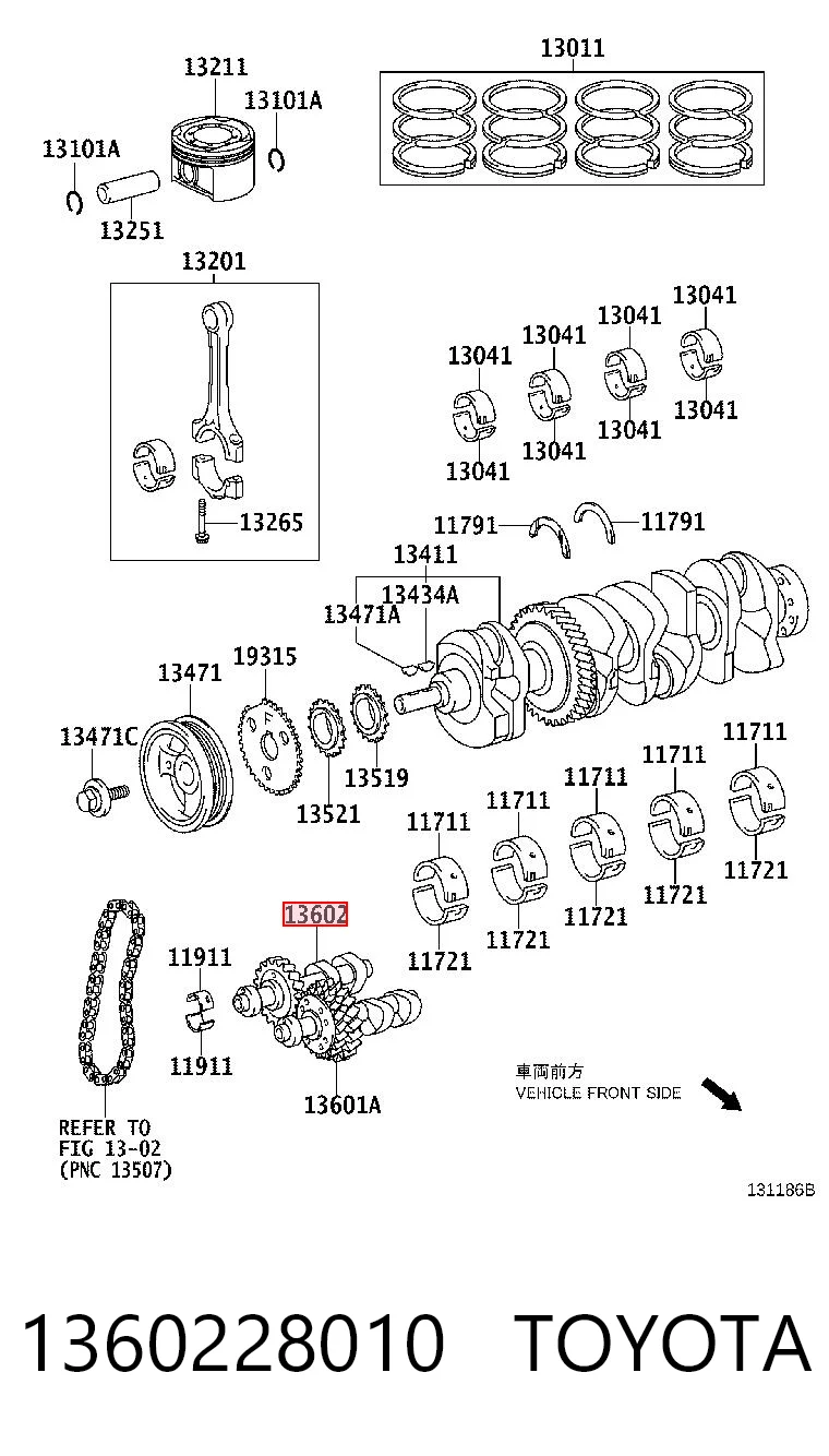 1360228010 Toyota Eje de equilibrado