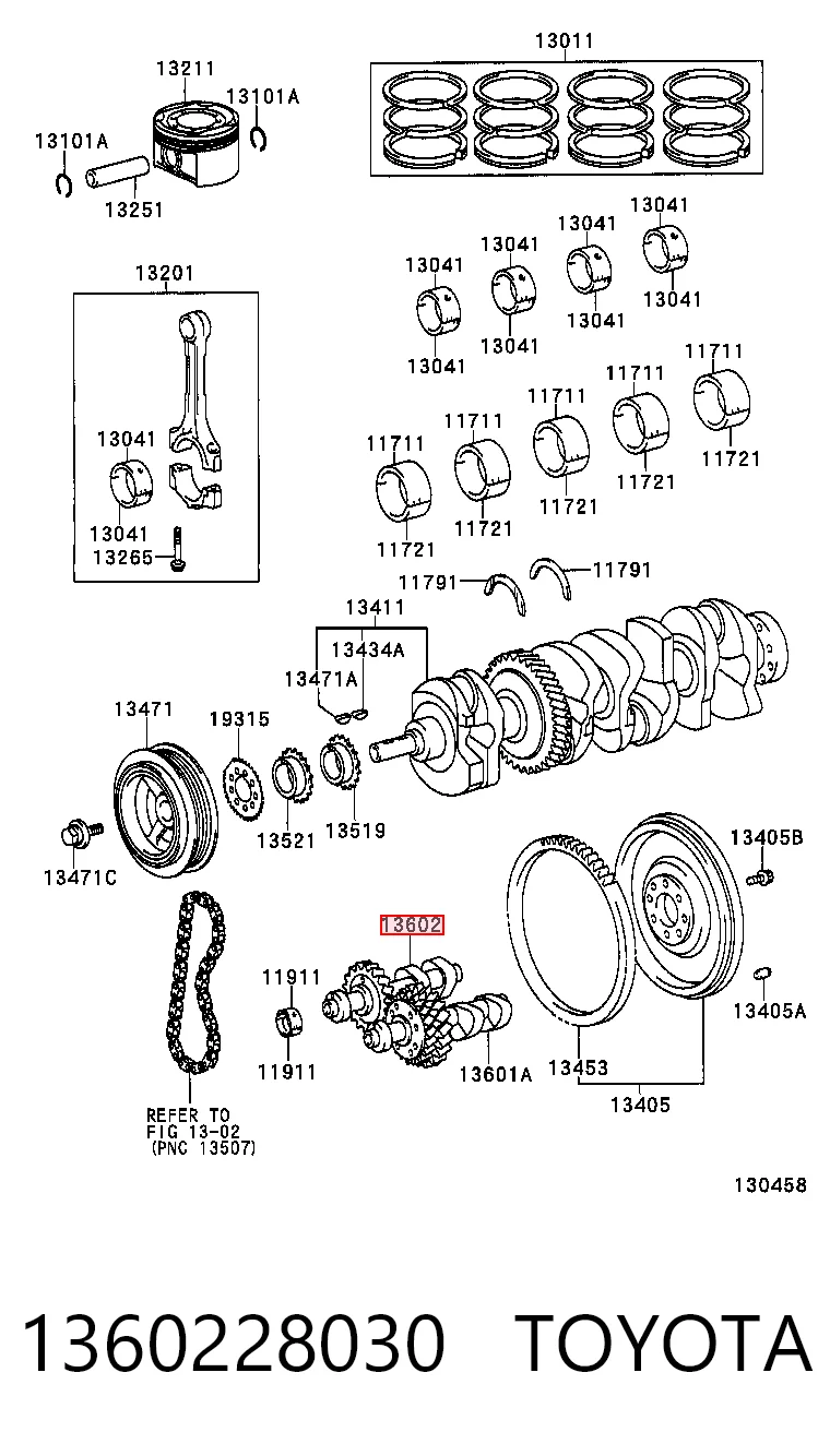 1360228030 Toyota Eje de equilibrado