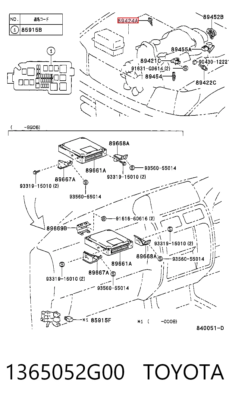 1365052G00 Toyota Sensor de temperatura del aire de admisión