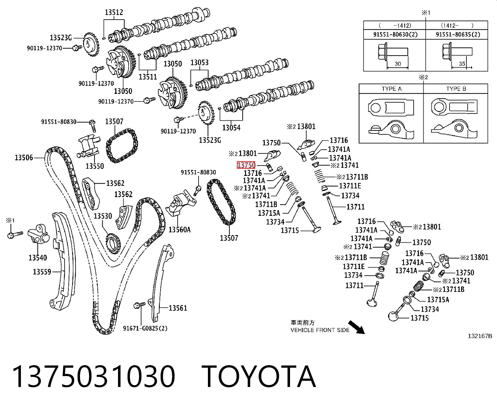 1375031030 Toyota Taqués de motor