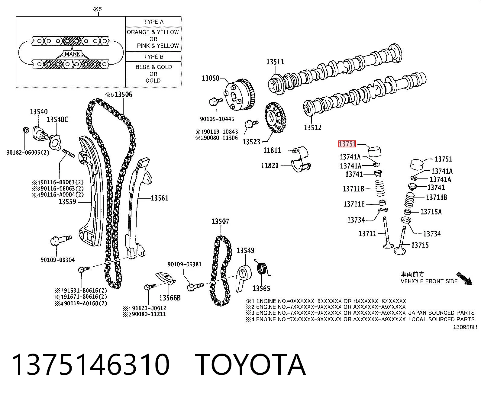 1375146310 Toyota Taqués de motor