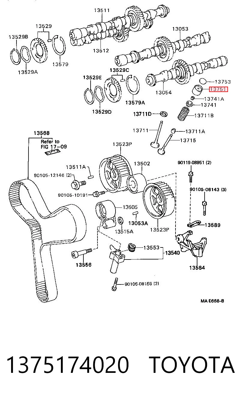 1375174020 Toyota Taqués de motor