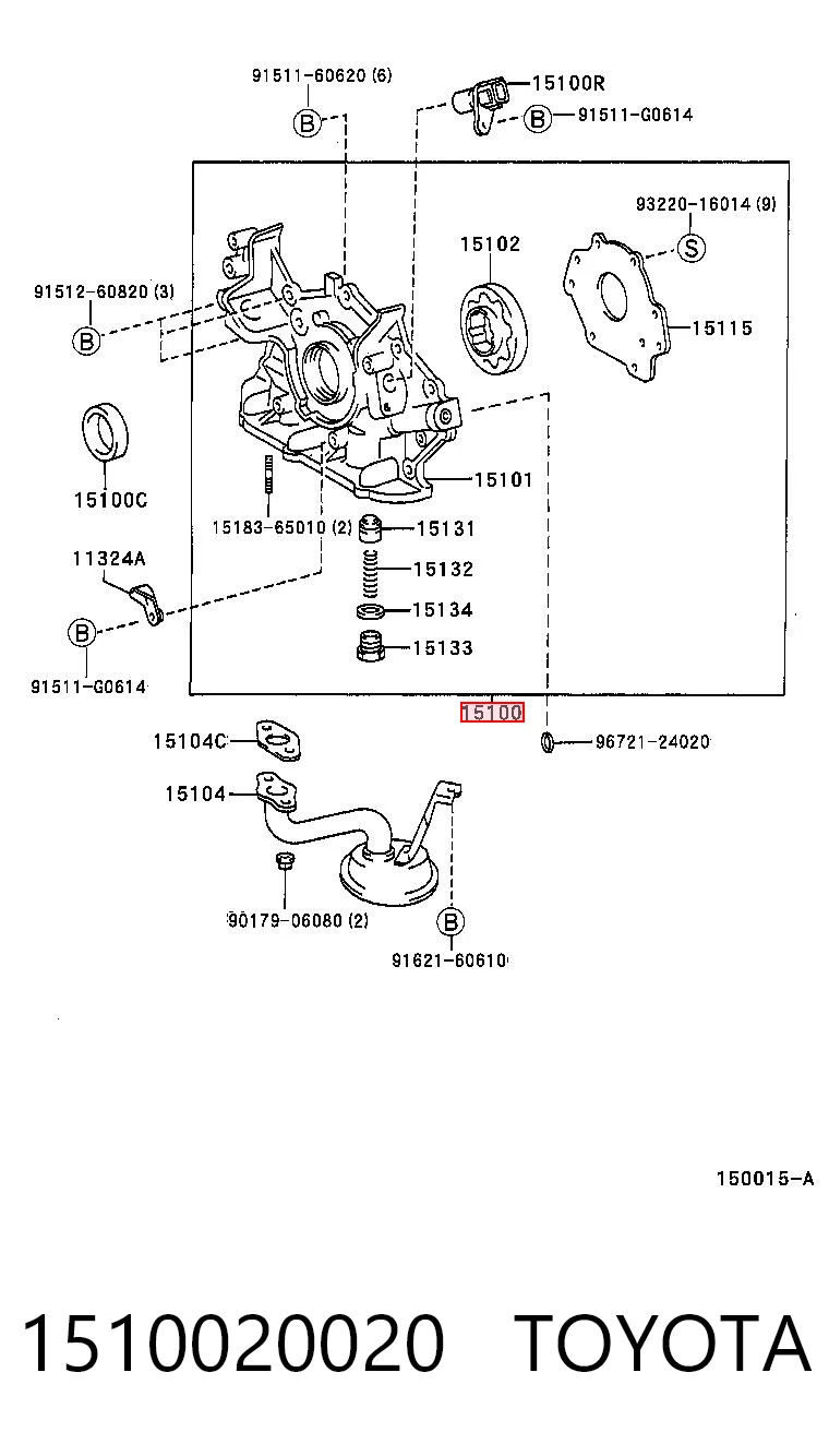 1510020020 Toyota Bomba de aceite