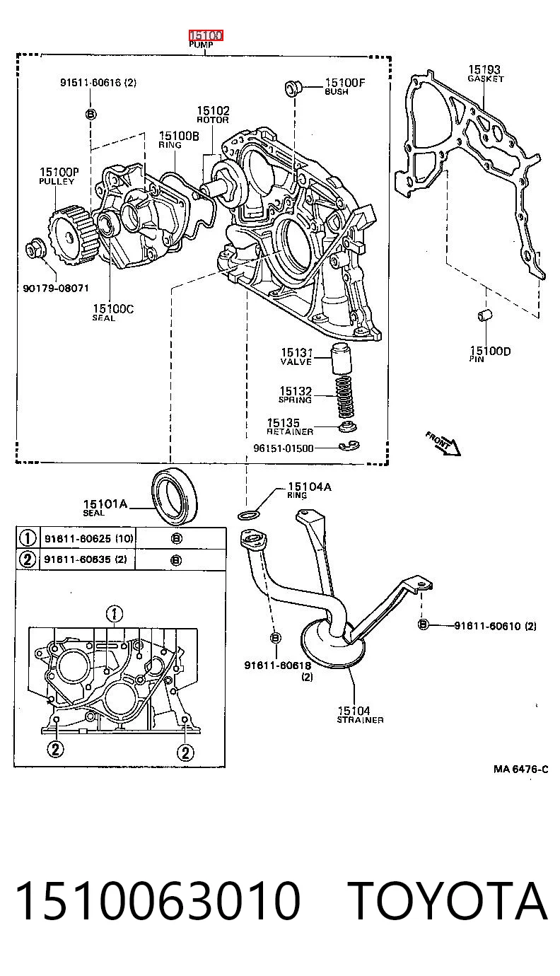 1510063010 Toyota Bomba de aceite