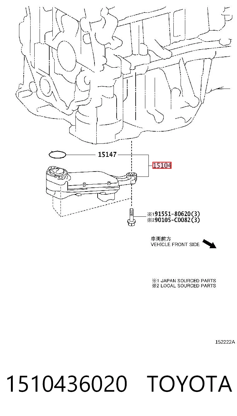 Tubo de aspiración de aceite para Toyota Camry VII V50