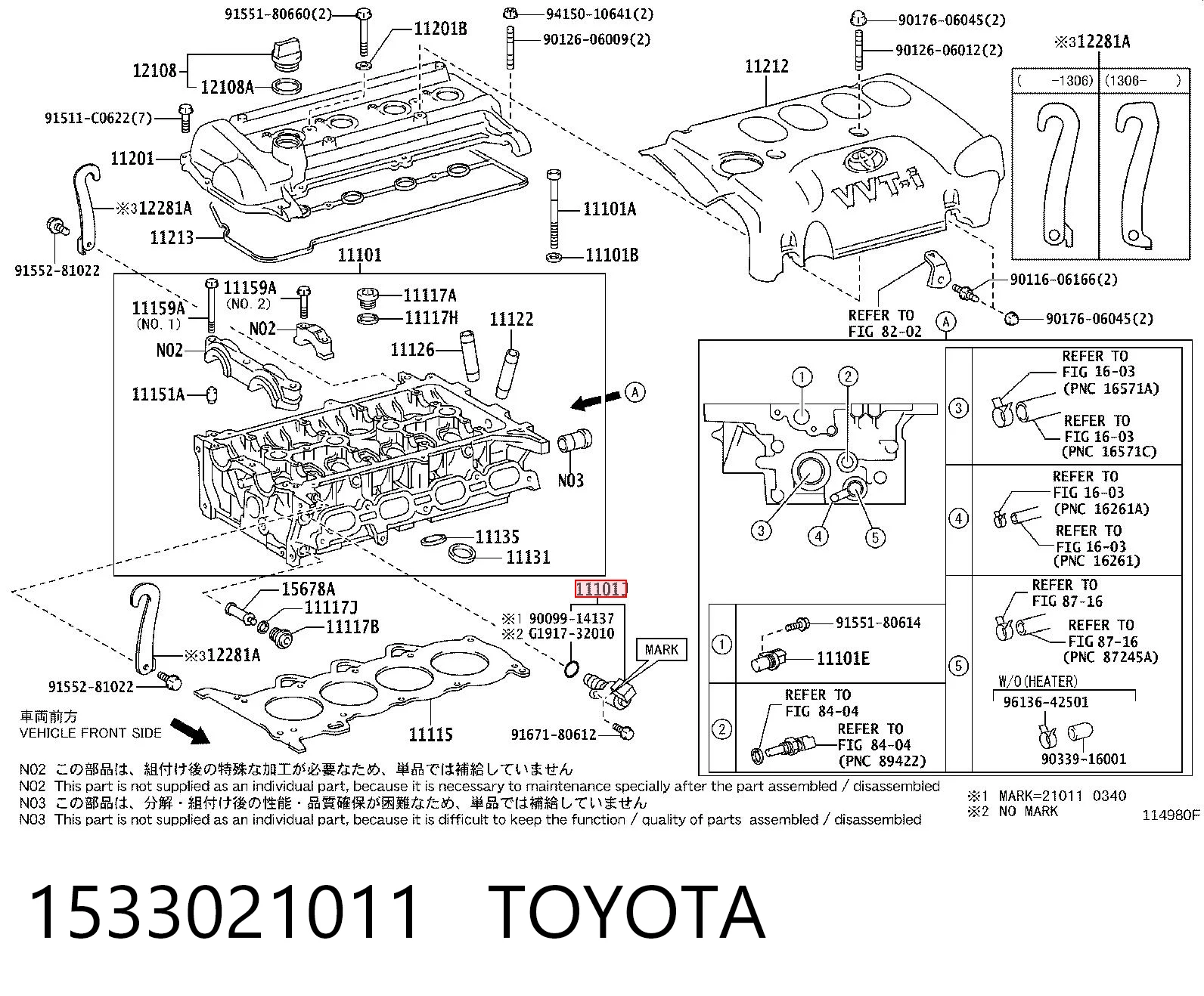 1533021011 Toyota Regulador de fase de distribución