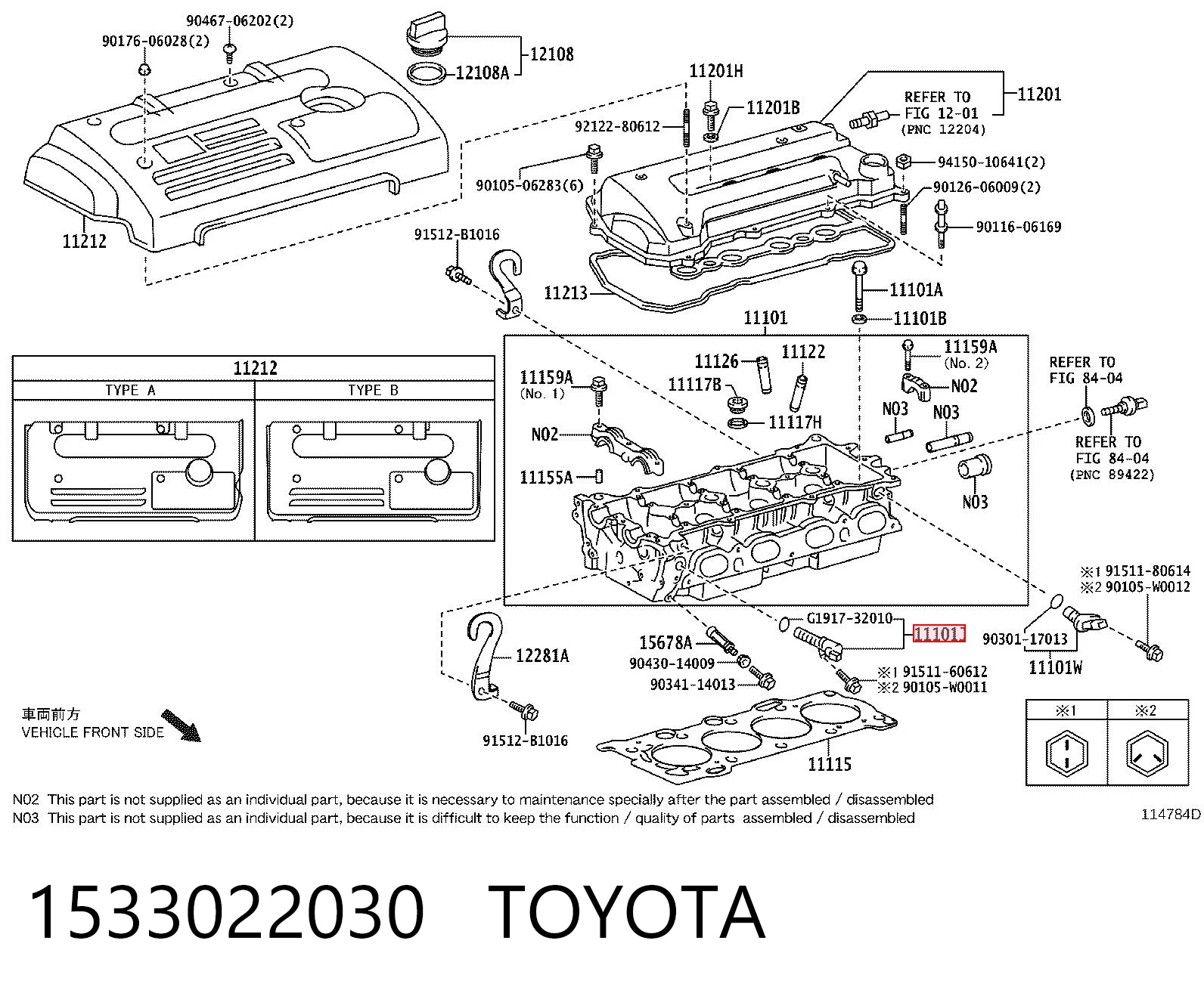 1533022030 Toyota Válvula control, ajuste de levas