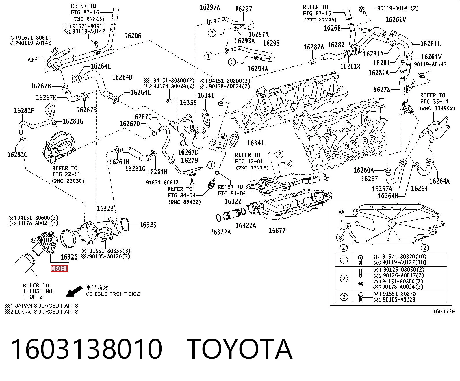 1603138010 Toyota Termostato de agua